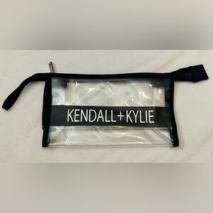 Kendall & Kylie Transparent Cosmetics Bag with Black Accents and Zipper
